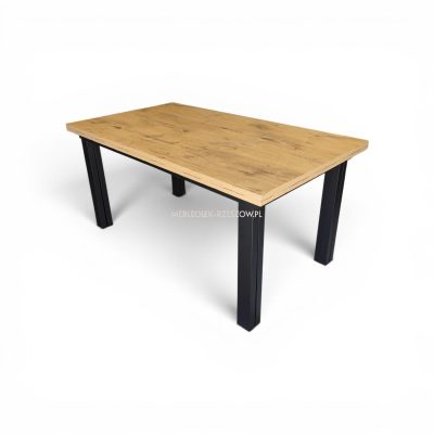 Klasyk Maxi 8NÓG 160-360x90cm Blat DĄB LANCELOT Nogi CZARNE